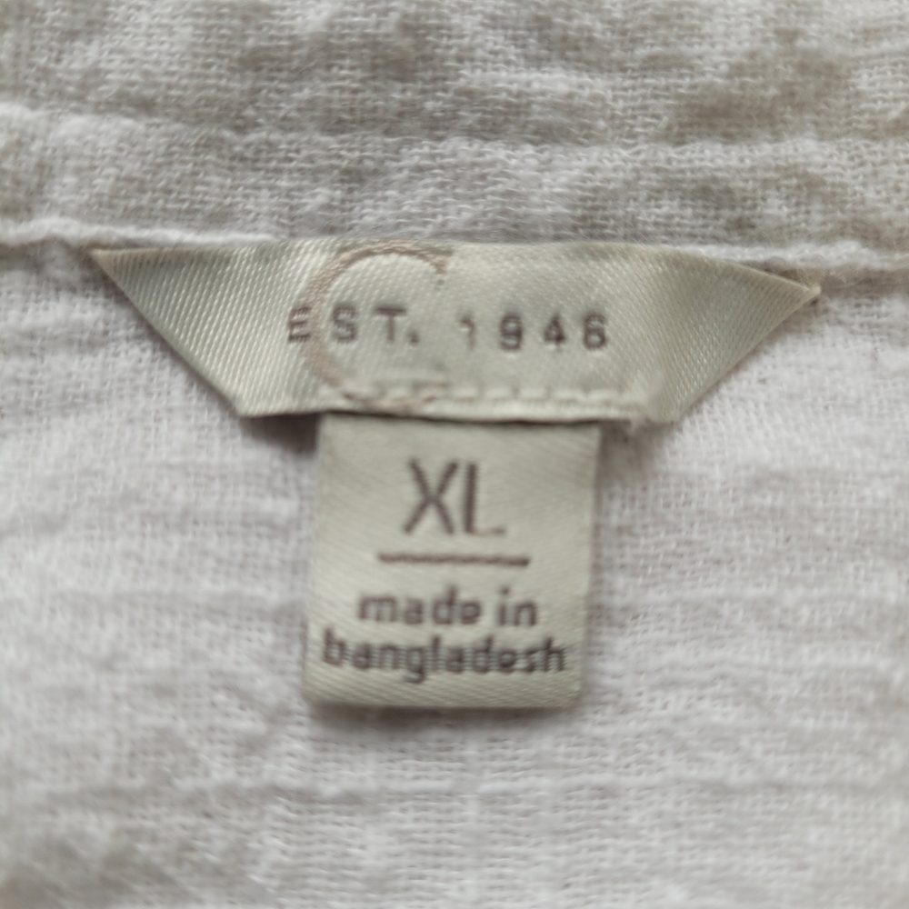 C Est. 1946 by Cato Size XL Long Sleeve Gauze 100% Cotton Blouse Pullover Beach - Picture 3 of 8